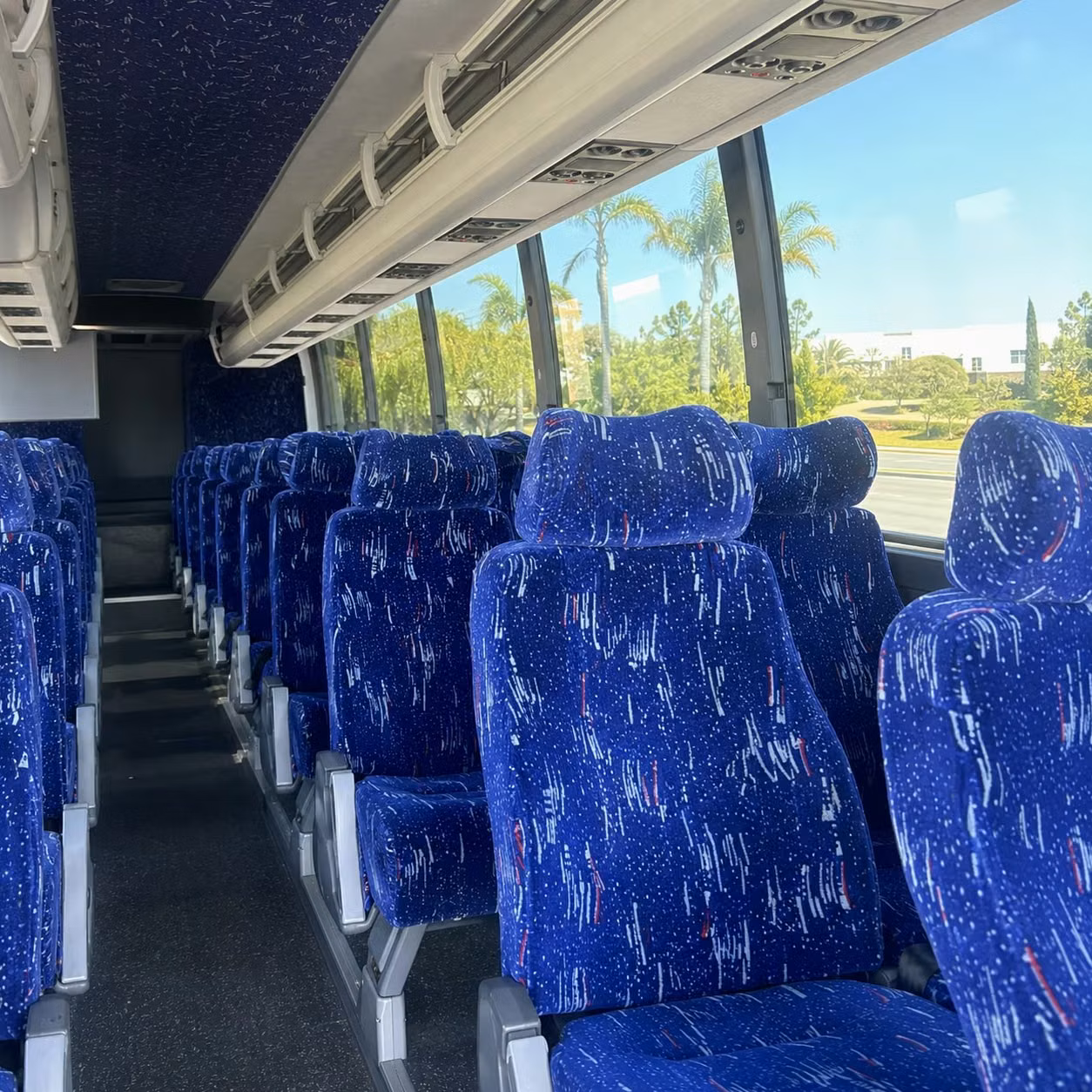 56 passenger charter bus inside